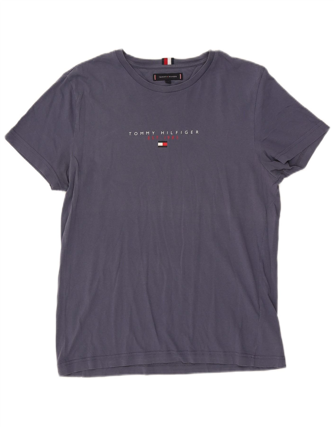Tommy Hilfiger T-Shirt Graphique Homme Bleu Marine Moyen Coton