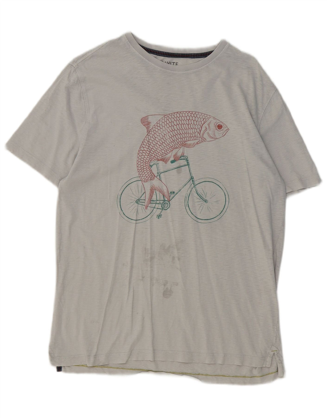 White Stuff T-Shirt Graphique Homme Gris Moyen Coton
