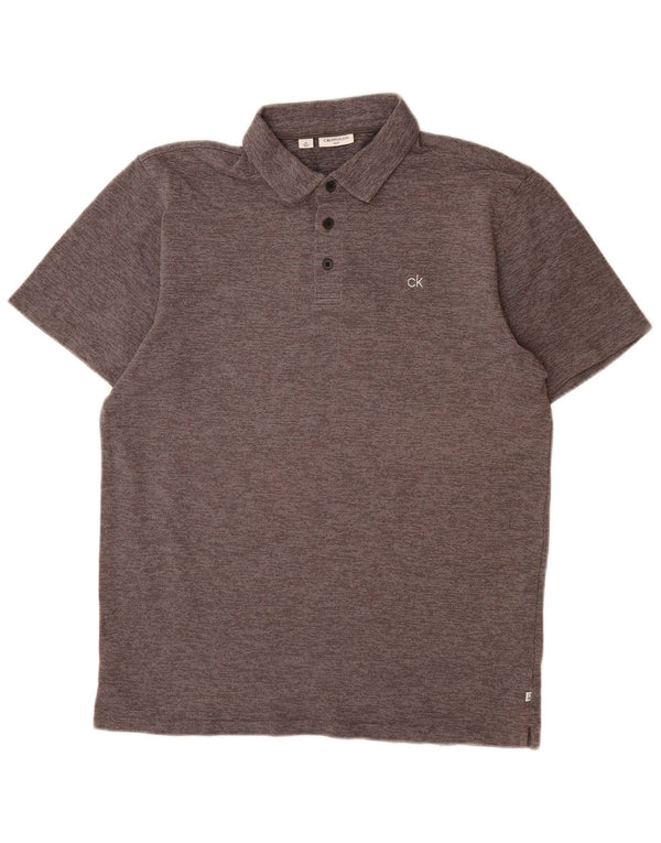 CALVIN KLEIN Mens Polo Shirt Medium Grey Cotton