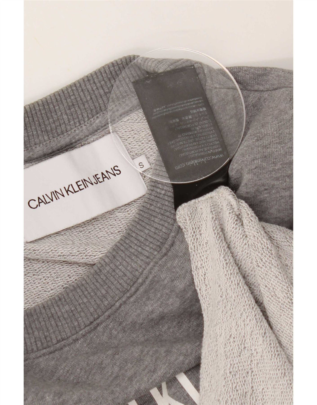 Calvin Klein Jeans Sweat-shirt graphique pour homme en coton gris Small