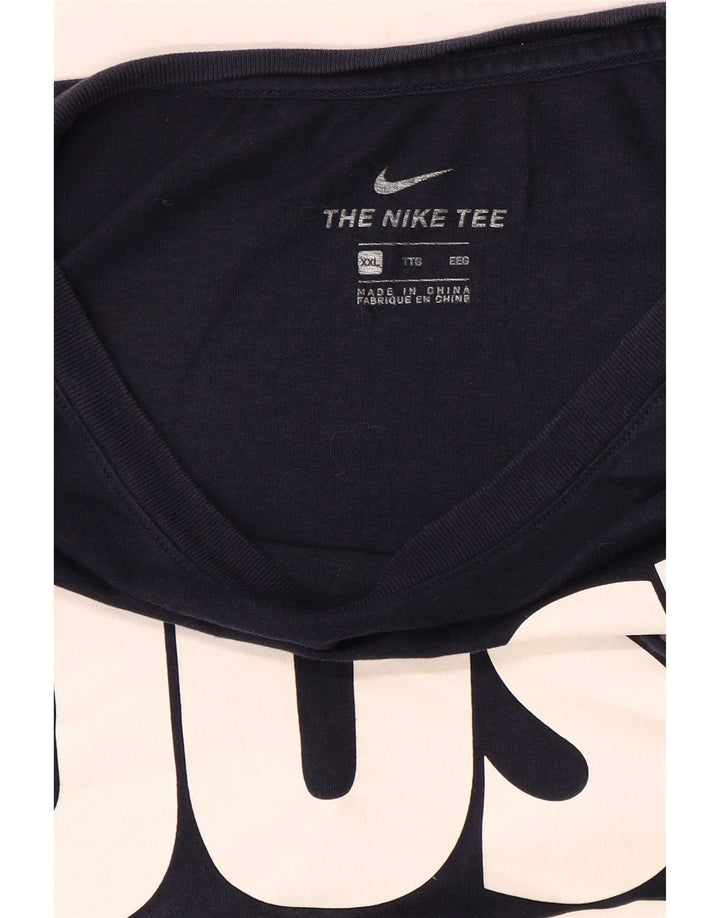 Nike T-shirt graphique à manches longues pour homme 2XL Bleu marine