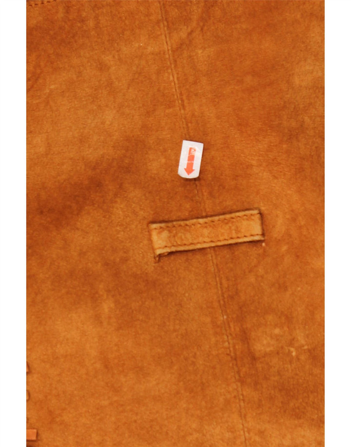 VINTAGE Veste en daim homme EU 54 2XL Cuir marron