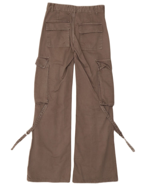 Zara Pantalon cargo large pour femme EU 32 2XS W22 L31 Gris Coton