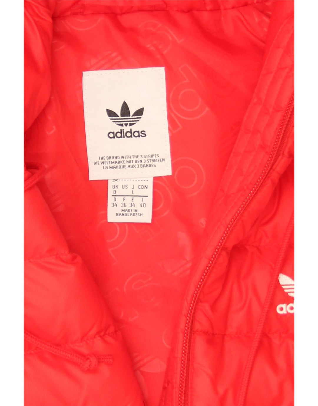Adidas Veste rembourrée à capuche pour femme UK 8 Small Rouge Polyamide