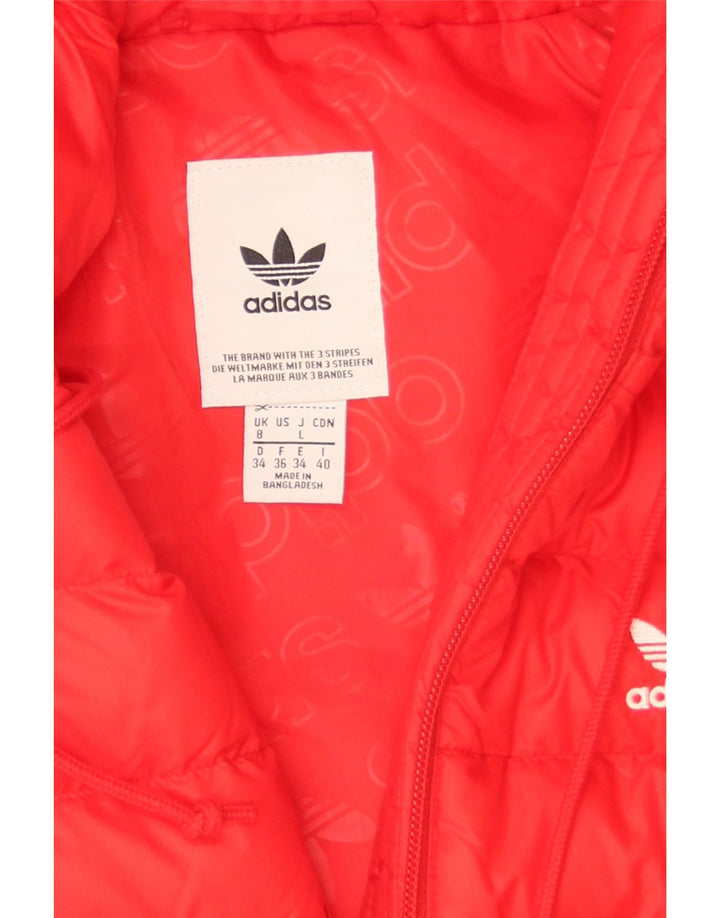 Adidas Veste rembourrée à capuche pour femme UK 8 Small Rouge Polyamide
