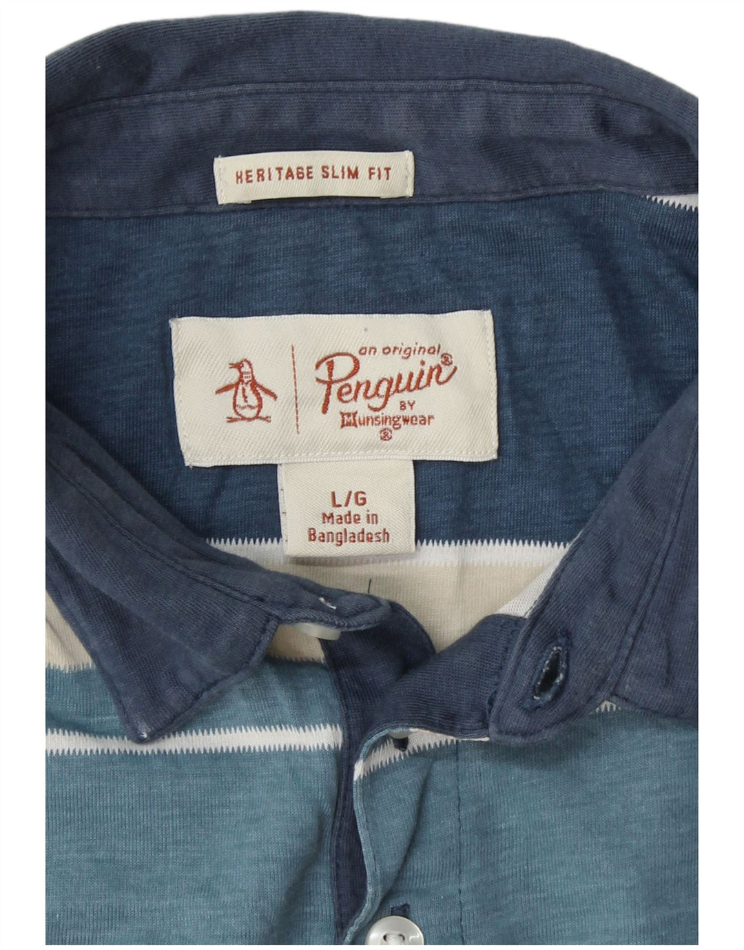 PENGUIN Polo Heritage Slim Fit Homme Bleu Colorblock Large