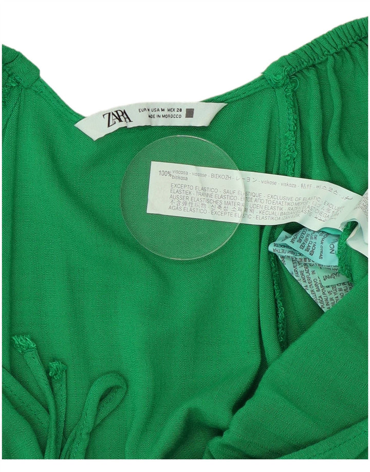 Zara Combishort à manches 3/4 pour femme UK 14 Viscose vert moyen