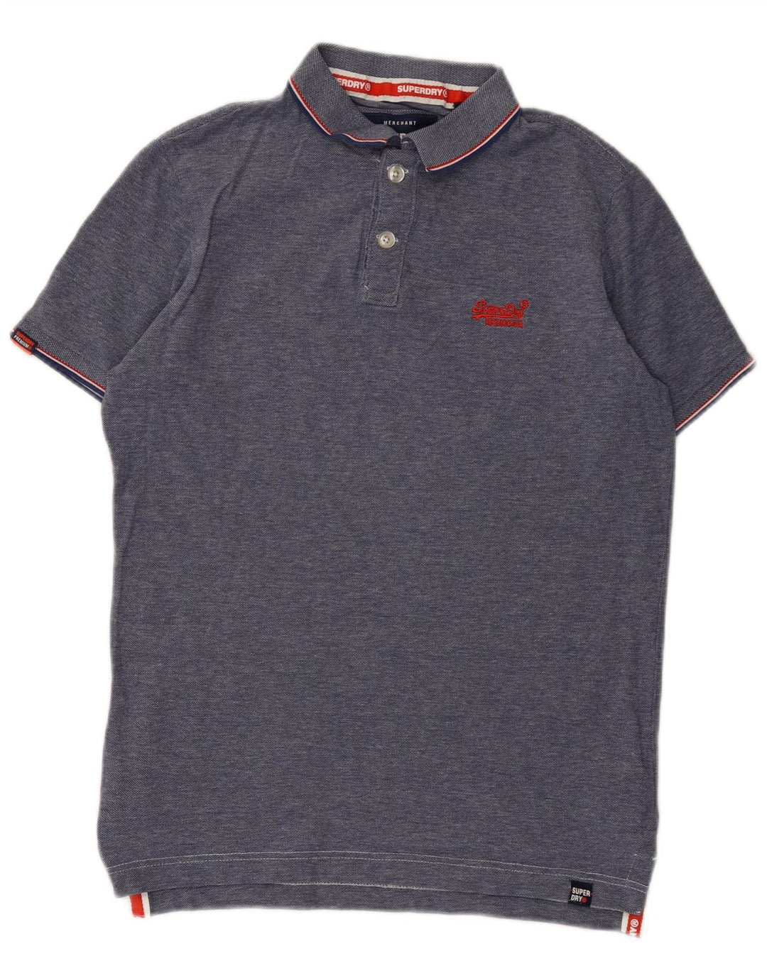 Superdry Polo Homme Bleu Moyen Moucheté Coton