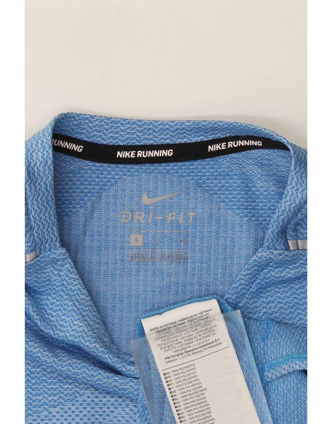 Nike Hommes Dri Fit T-Shirt Haut Petit Bleu Moucheté Polyester