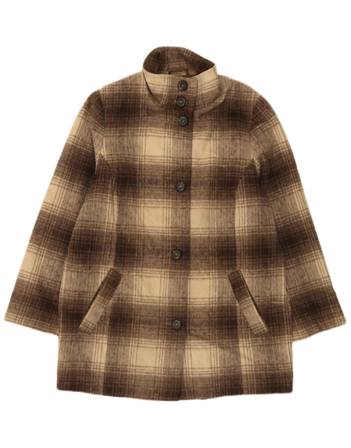 Marks & Spencer Pardessus pour femme UK 18 XL Marron à carreaux en acrylique