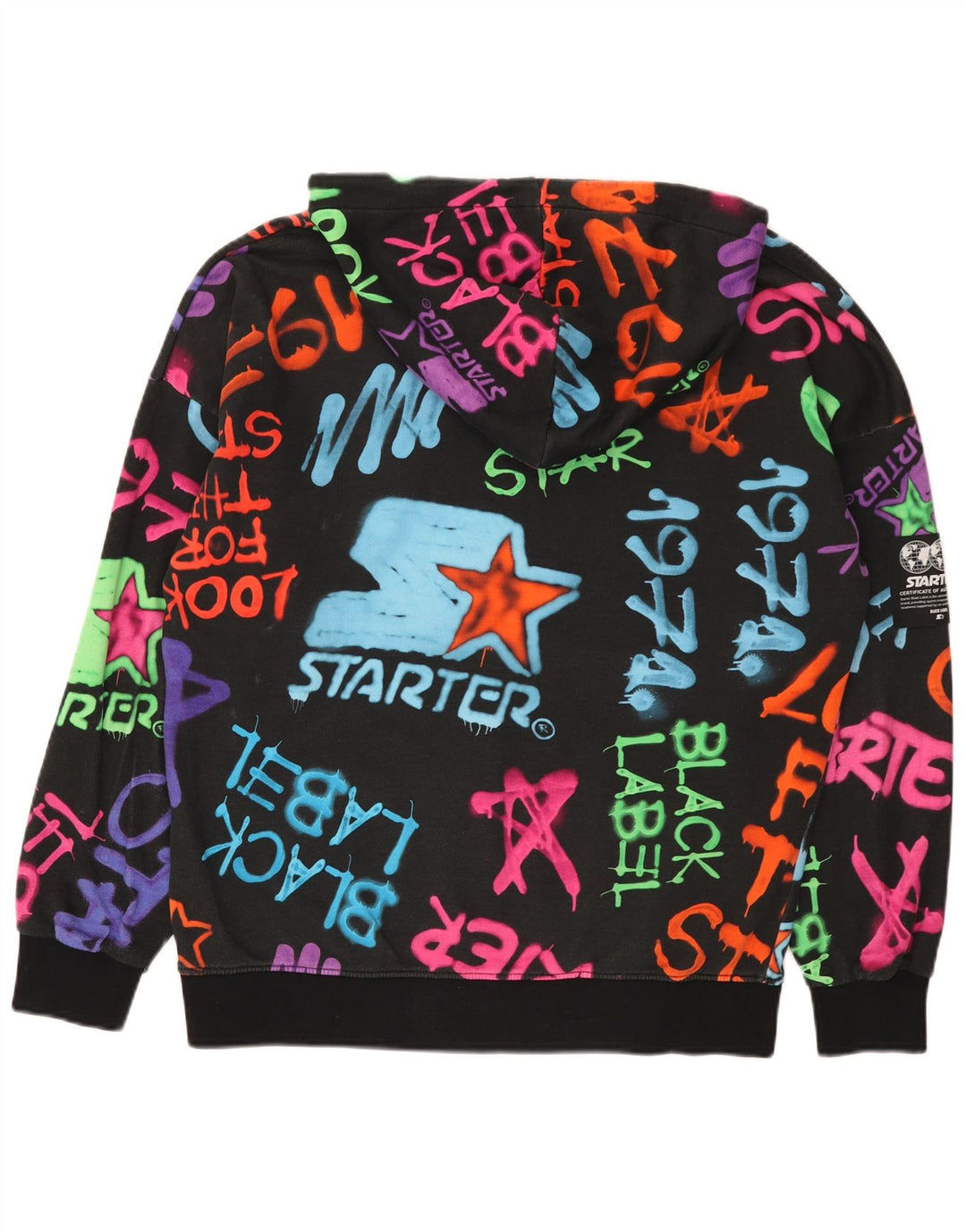 Starter Pull à capuche graphique pour homme en coton multicolore moyen