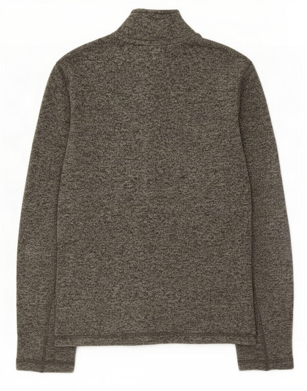 Eddie Bauer Sweat-shirt à col zippé pour homme Gris moyen moucheté en polyester