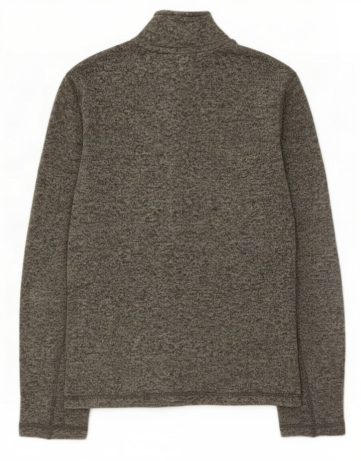 Eddie Bauer Sweat-shirt à col zippé pour homme Gris moyen moucheté en polyester