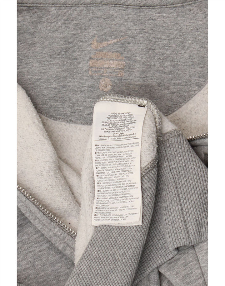 Nike Pull à capuche zippé graphique pour homme Petit coton gris