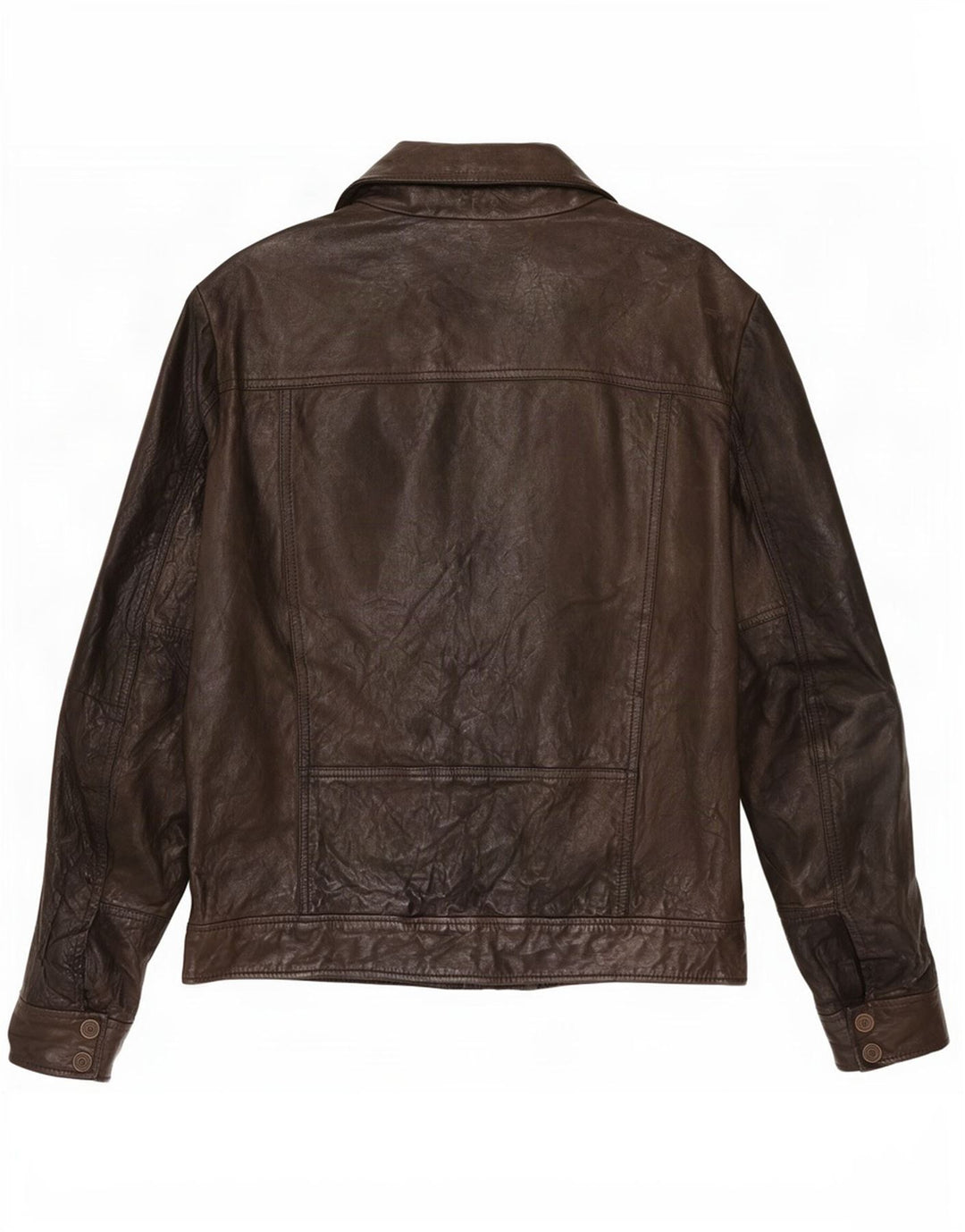Calvin Klein Jeans Veste de motard en cuir pour homme UK 40 Large Noir