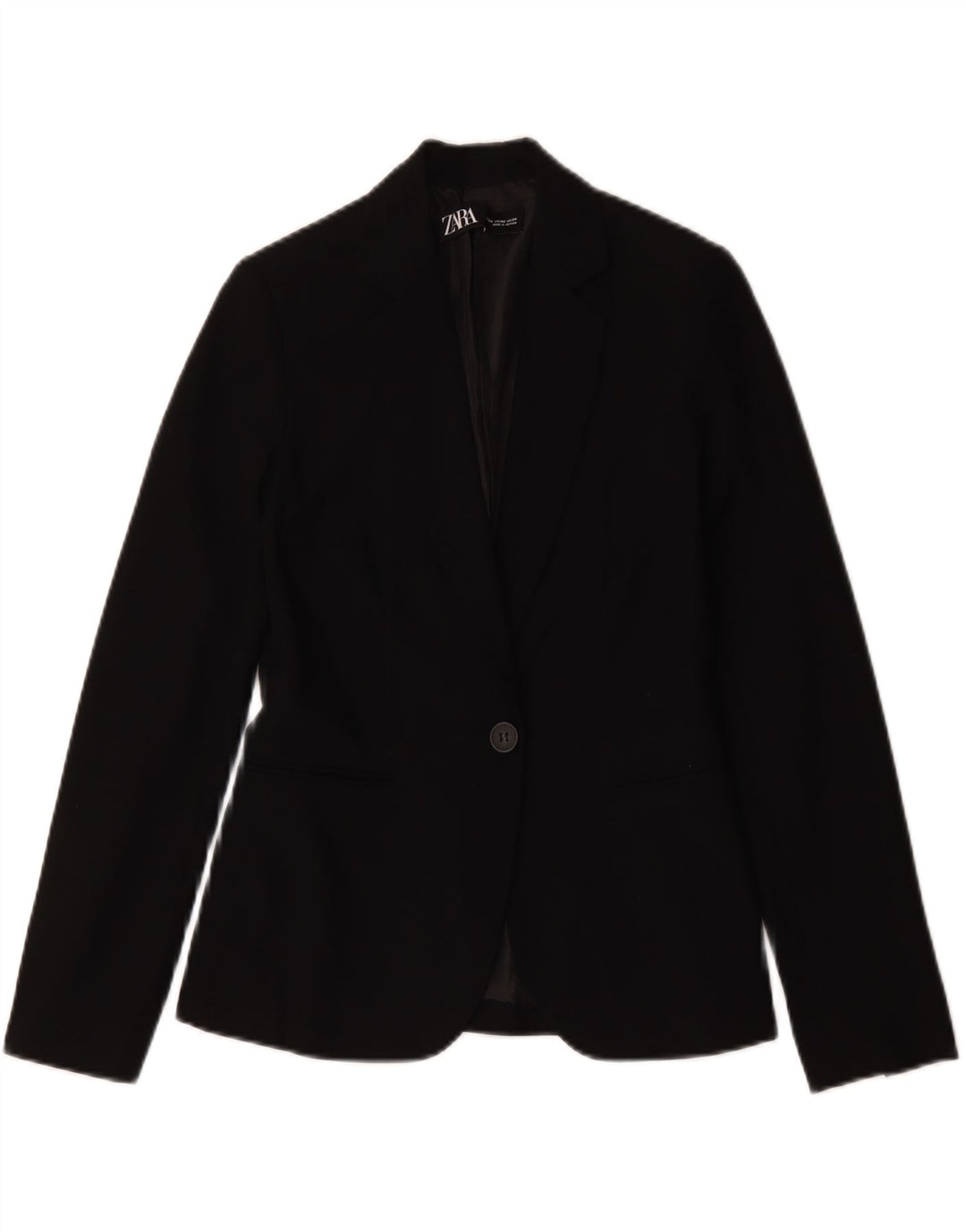 Zara Veste Blazer 1 Bouton Femme EU 34 2XS Noir Polyester