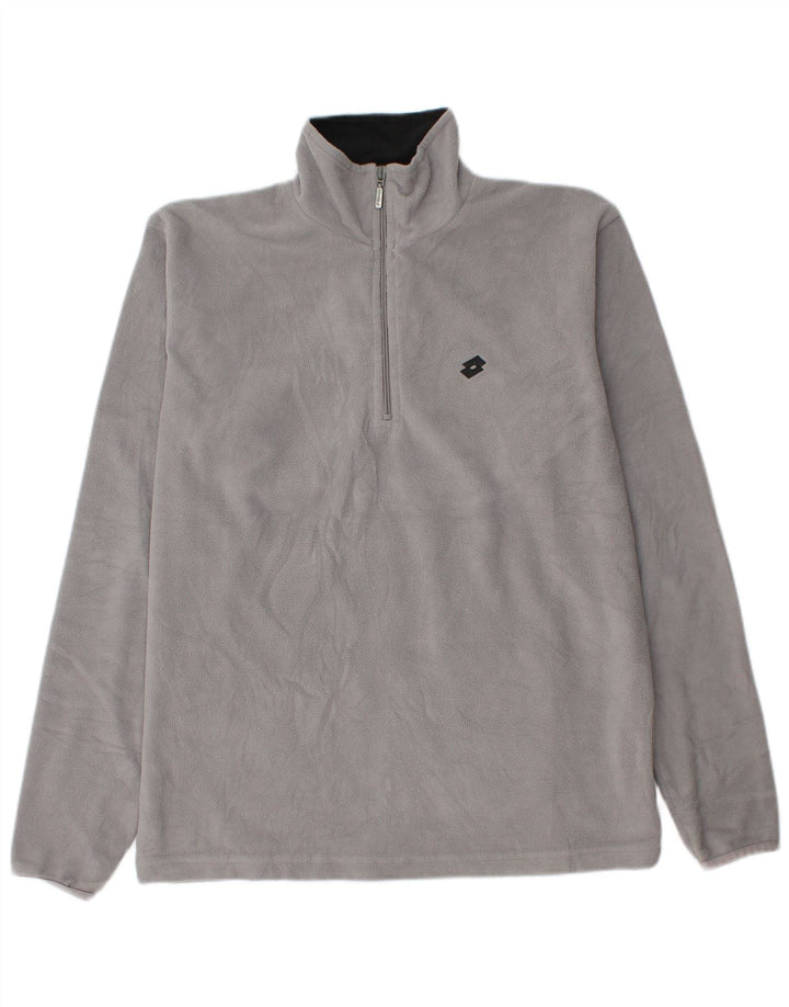 Lotto Pull polaire à col zippé pour homme Taille L Gris Polyester