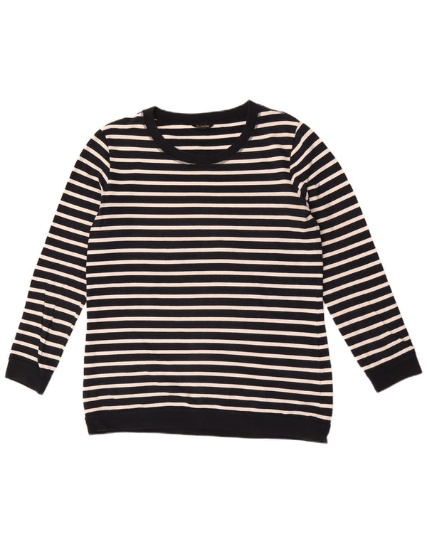 Massimo Dutti Sweat-shirt pour femme US 8 Medium Bleu marine rayé