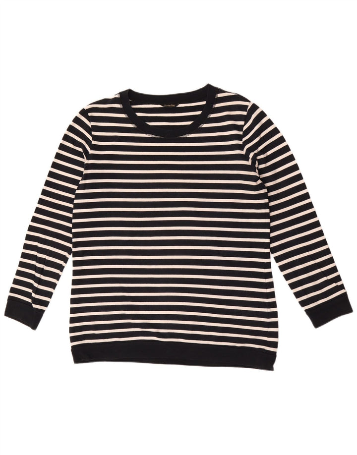 Massimo Dutti Sweat-shirt pour femme US 8 Medium Bleu marine rayé