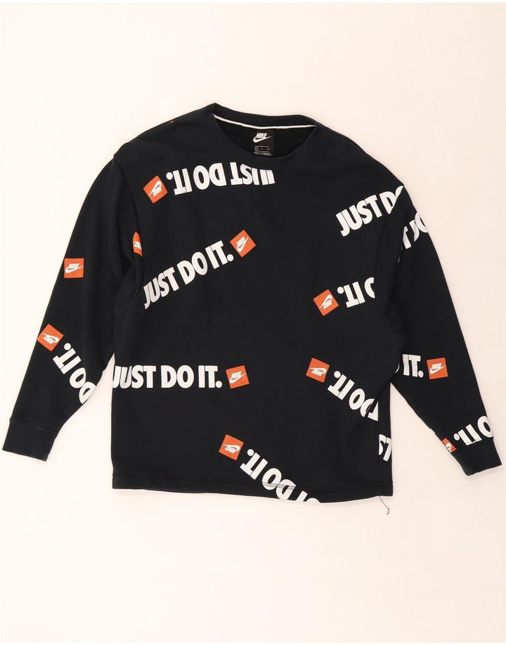 NIKE Pull-over graphique pour hommes en coton bleu marine petit