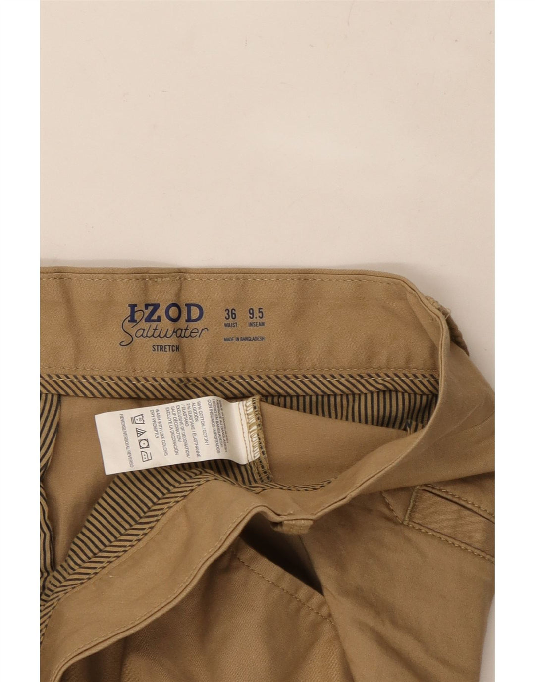 IZOD Short Chino Homme W36 Large Marron Coton
