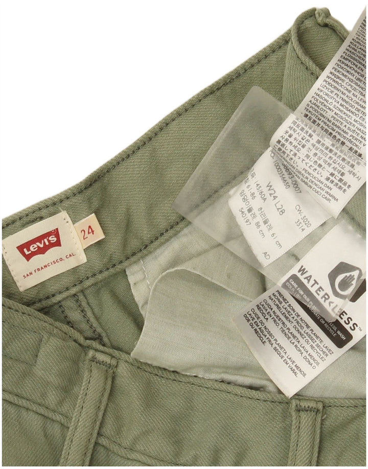 Levi's Pantalon Cargo Droit Femme W24 L28 Vert Coton