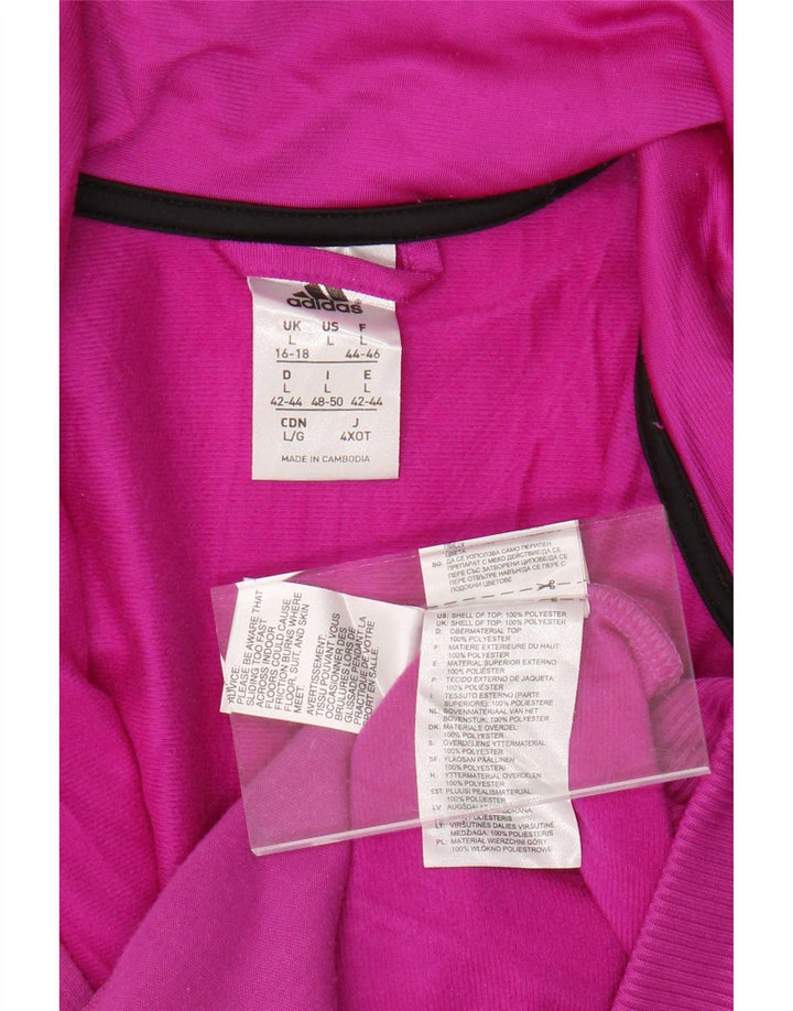 Adidas Veste de survêtement pour femme UK 16/18 Large Rose Polyester