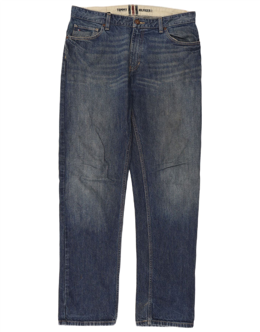TOMMY HILFIGER Mens Straight Jeans W34 L34 Blue Cotton Vintage Tommy Hilfiger and Second-Hand Tommy Hilfiger from Messina Hembry 