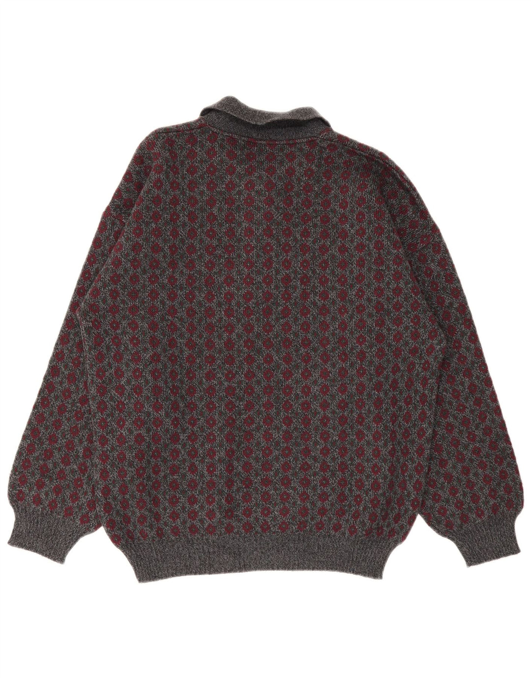 Viky Tricot Pull col polo pour homme IT 50 Gris moyen géométrique