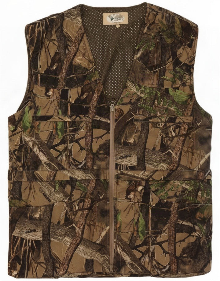 Univers Gilet utilitaire à motif abstrait pour homme IT 52 XL Kaki Polyester