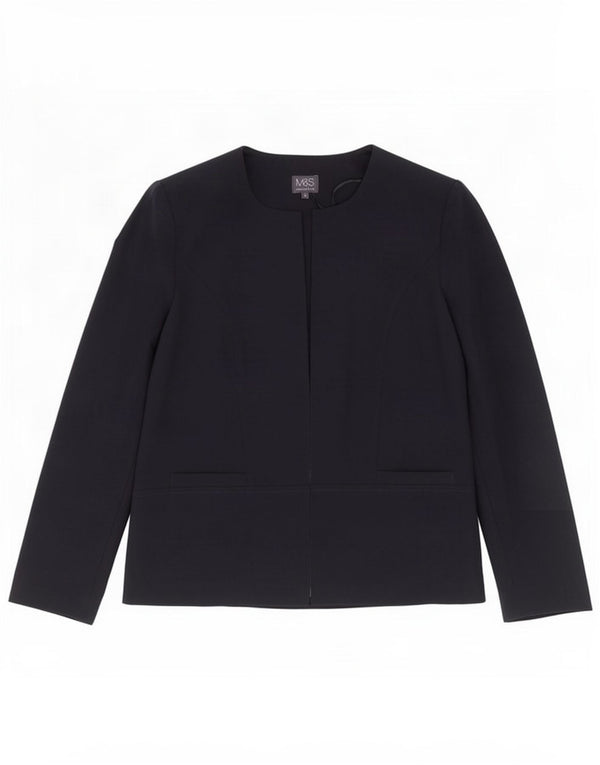 Marks & Spencer Veste blazer ouverte pour femme UK 18 XL Bleu marine Polyester