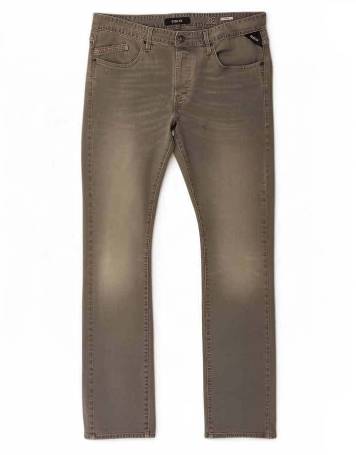 Replay Jean Slim Waitom Homme W36 L36 Gris Coton
