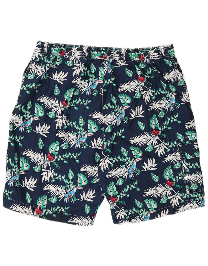 CHAPS Mens Swimming Shorts XL  Navy Blue Animal Print