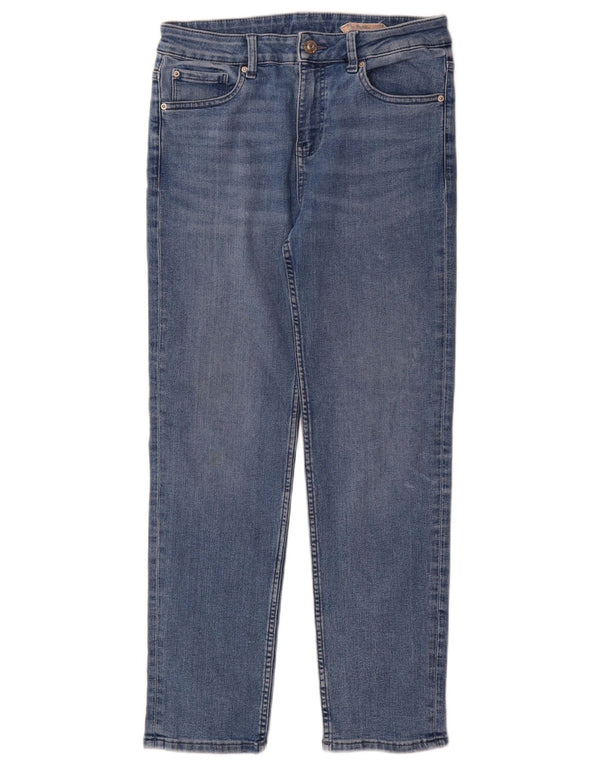 Marks & Spencer Jean droit pour femme UK 12 Medium W30 L29 Bleu Coton