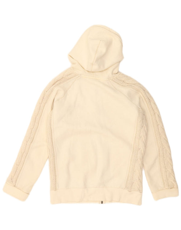 Lee Pull à capuche zippé pour femme UK 44 Medium Off White Cotton