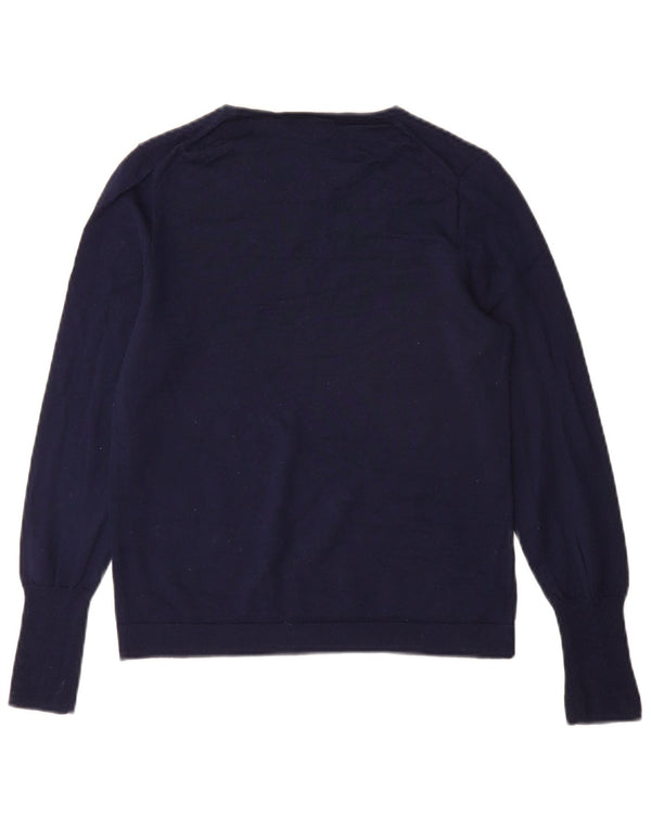 J. Crew Pull col bateau pour femme UK 10 Small Bleu marine
