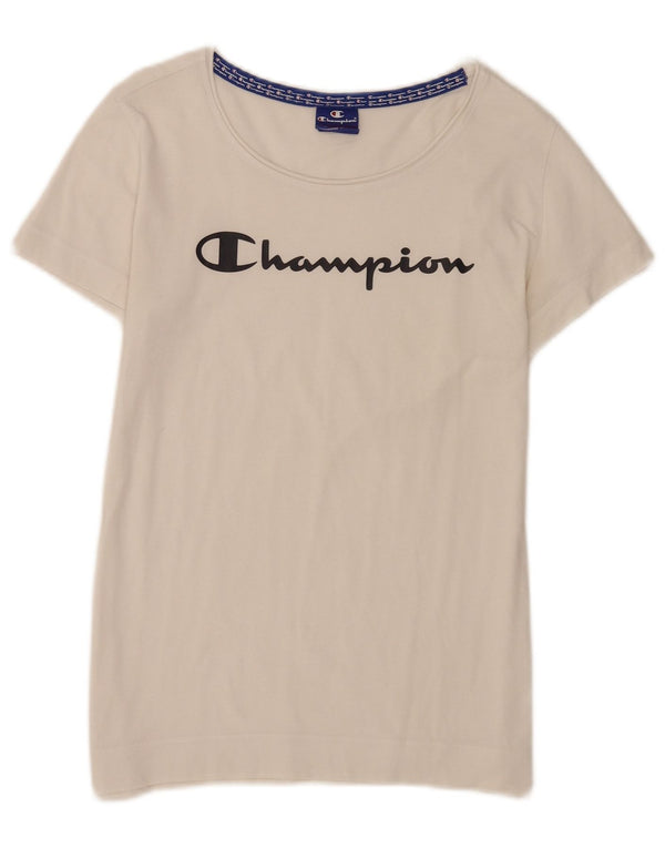 Champion Boys Regular Graphic T-Shirt Top 9-10 ans Blanc Moyen