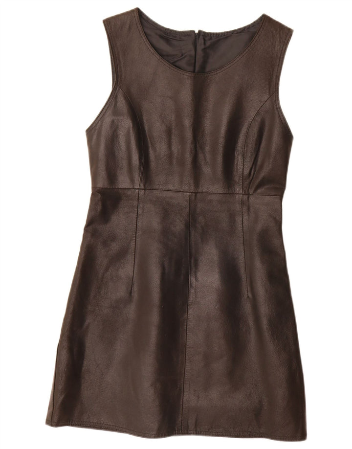 Robe fourreau en cuir sans manches pour femme vintage IT 42 Noir moyen