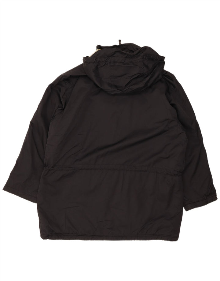 EDDIE BAUER Manteau coupe-vent surdimensionné à capuche pour femme UK 16 Large Noir