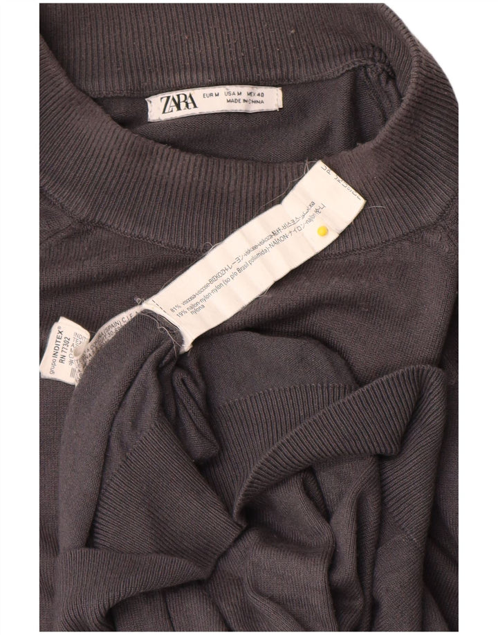 Zara Pull Col Rond Homme Gris Moyen Viscose