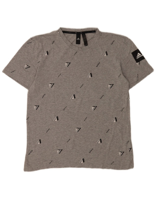 ADIDAS T-Shirt Graphique Homme Gris Moyen Coton