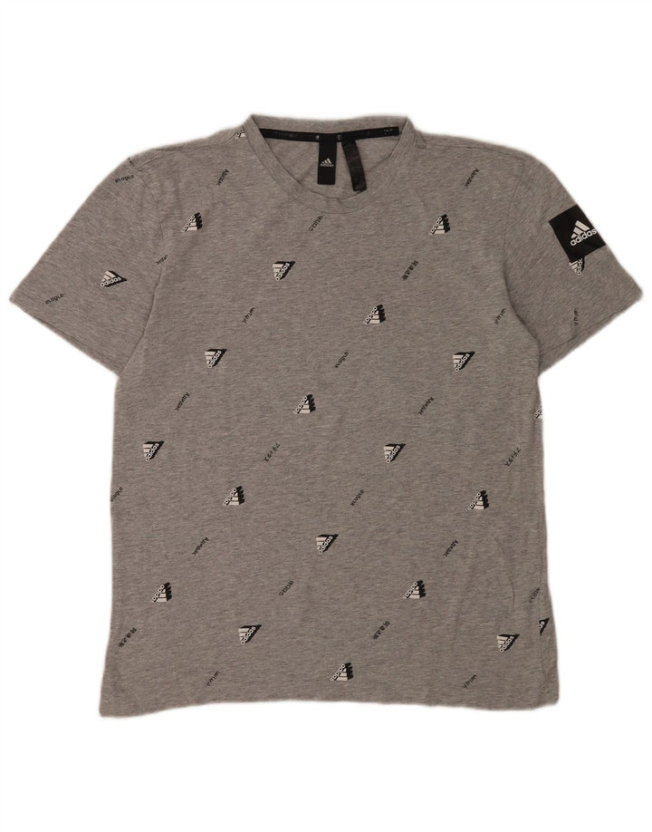 ADIDAS T-Shirt Graphique Homme Gris Moyen Coton
