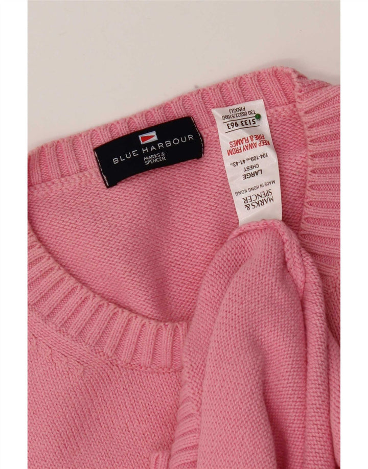 Marks & Spencer Pull à col rond Blue Harbour pour homme, grand rose