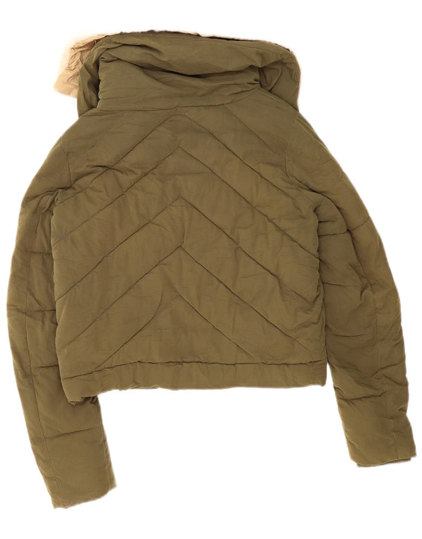 Zara Veste rembourrée surdimensionnée pour femme UK 6 XS Kaki