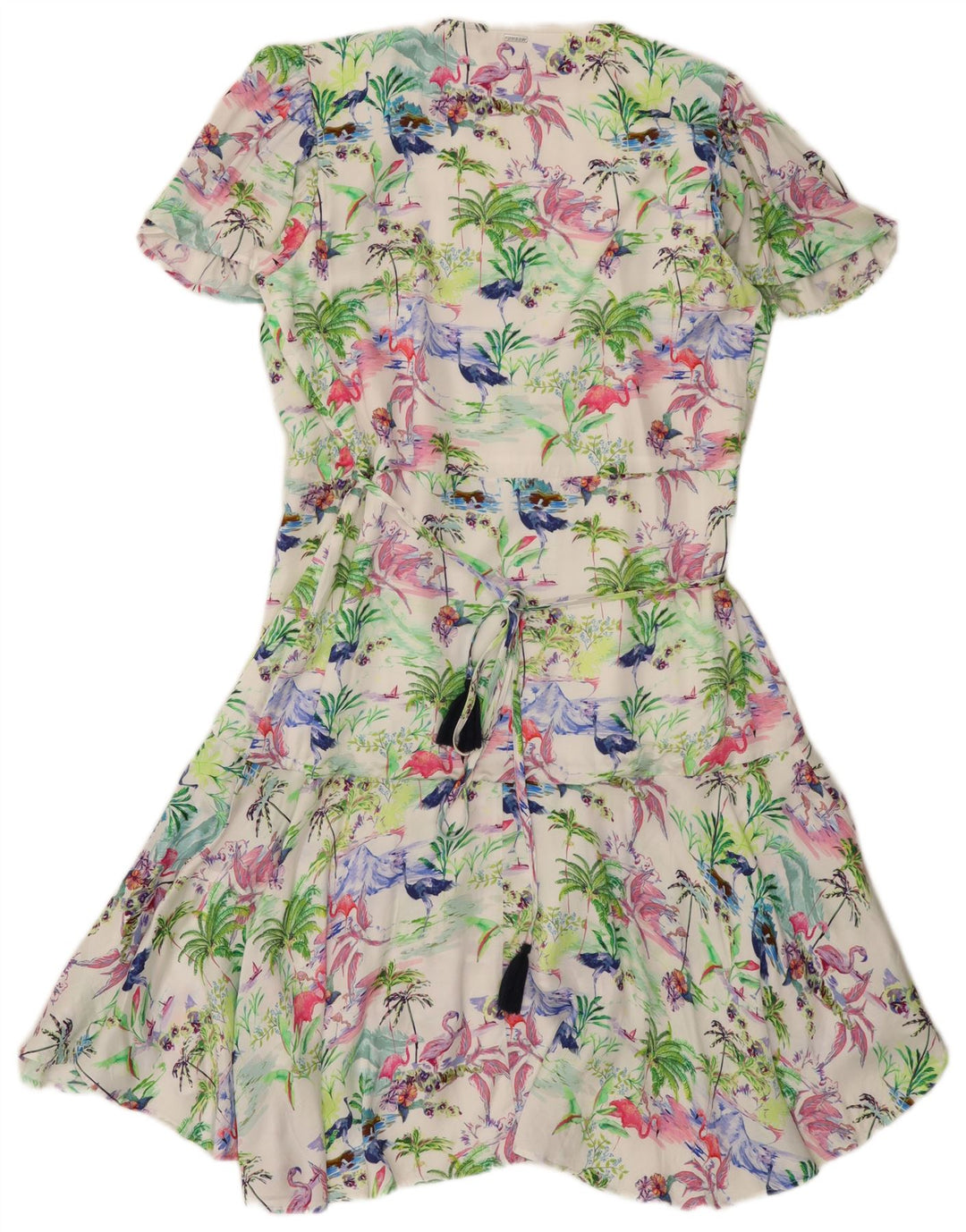 Guess Robe portefeuille pour femme UK 12 Medium Multicolore Floral Hawaïen