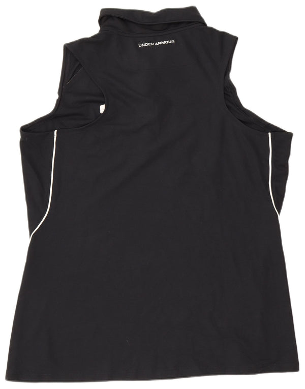 Under Armour Polo sans manches Femme UK 18 XL Noir Polyester Sports