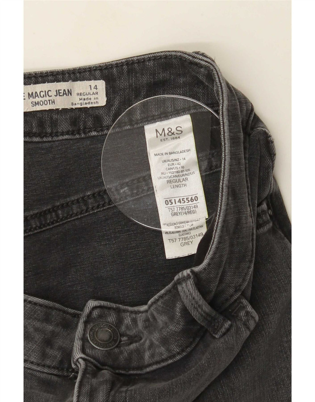 Marks & Spencer Jean slim The Magic pour femme UK 14 Medium W30 L28 Gris