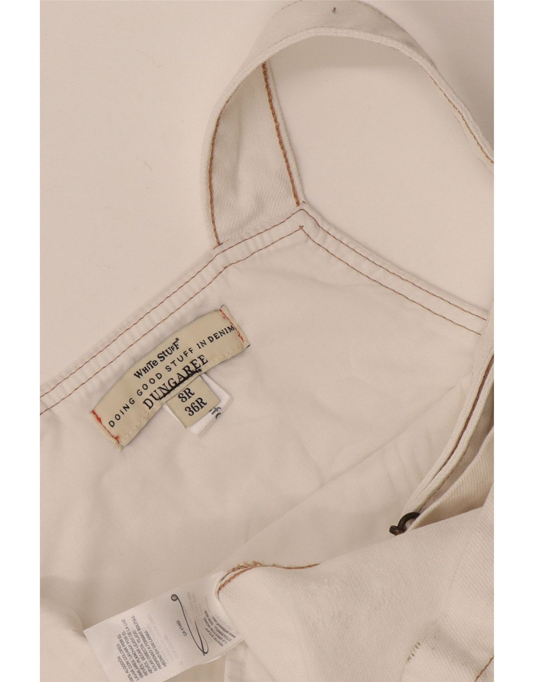 Short Salopette White Stuff Femme UK 8 Small W30 Coton Blanc