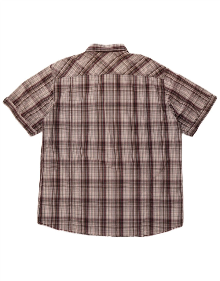 Angelo Litrico Chemise à manches courtes pour homme Taille 41/42 Grand carreaux gris