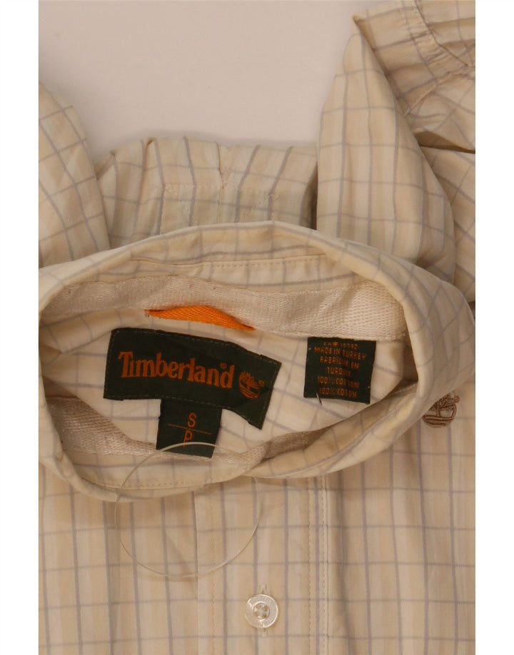 Timberland Chemise Homme Petit Carreau Beige Coton